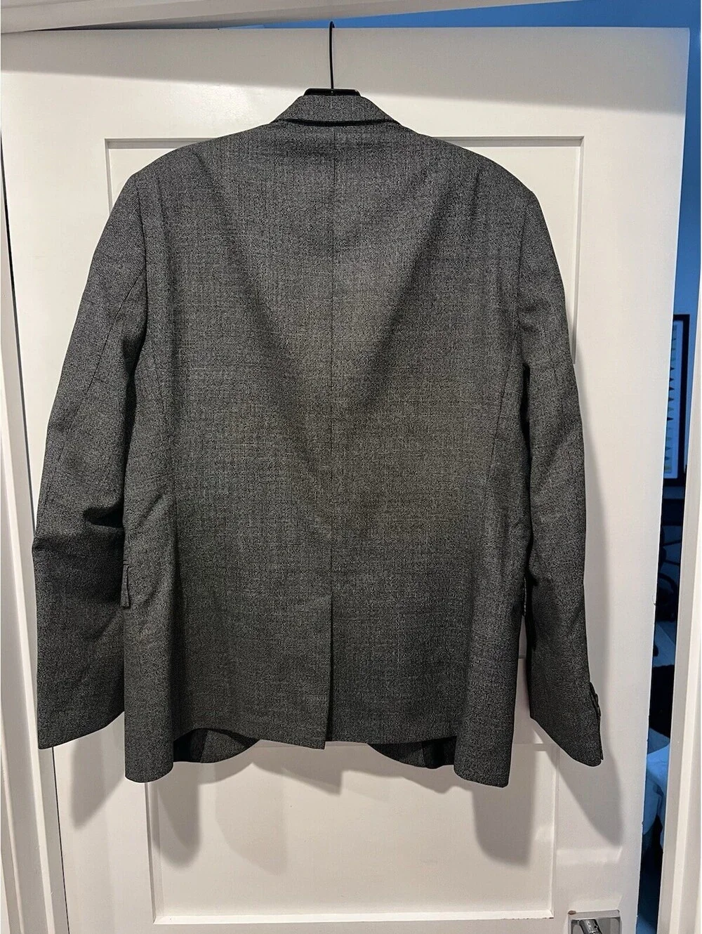 New All Saints Ross Slim Fit Wool Suit Jacket Charcoal Size 40 S